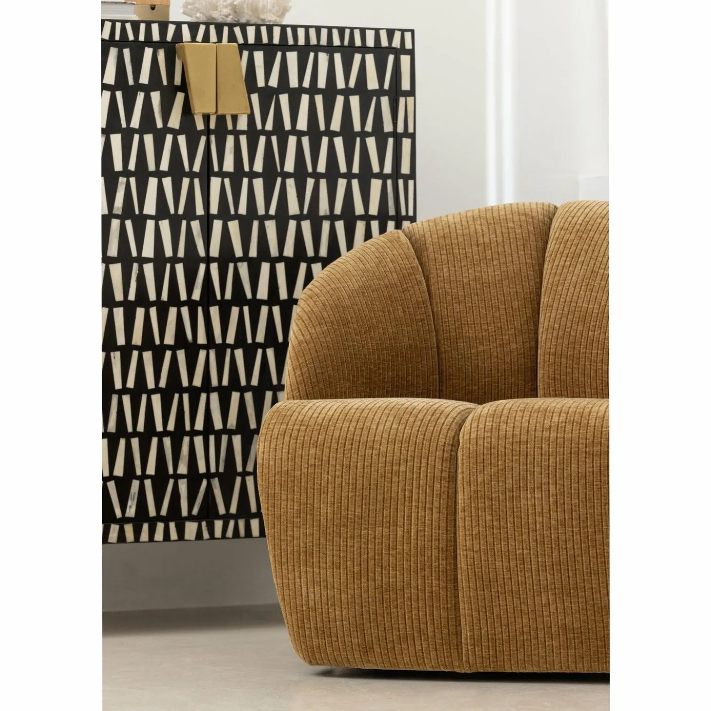 Draaifauteuil Mojo Geweven Rib - Honing Geel - Loft24.nl