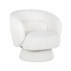 Draaifauteuil Senna Furry - Wit - Loft24.nl