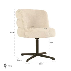 Draaistoel Chadwick cream fusion (Fusion cream 02) - Loft24.nl