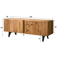 Dressoir Block Massief Acaciahout 180cm - Naturel - Loft24.nl