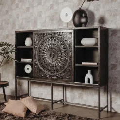 Dressoir Casina 200 cm - Zwart (hoog) - Loft24.nl