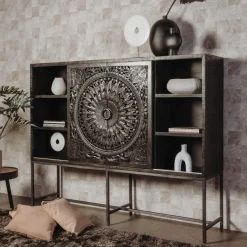 Dressoir Casina 200 cm - Zwart (hoog) - Loft24.nl