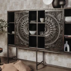 Dressoir Casina 200 cm - Zwart (hoog) - Loft24.nl