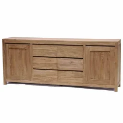 Dressoir Corona Teak met deuren en 6 laden 180 cm - Loft24.nl