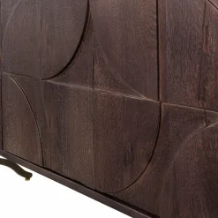 Dressoir Draw Mangohout, 180cm, kleur Zwart - Loft24.nl