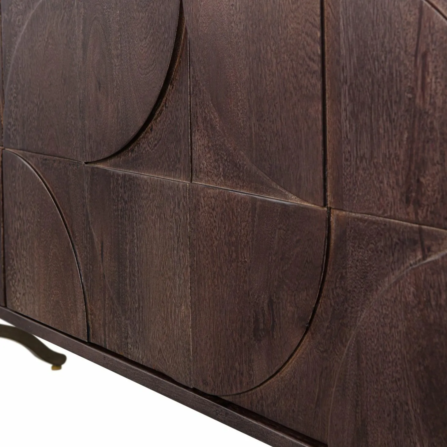 Dressoir Draw Mangohout, 180cm, kleur Zwart - Loft24.nl