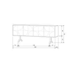 Dressoir Draw Mangohout, 180cm, kleur Zwart - Loft24.nl