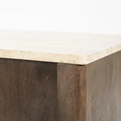 Dressoir Lio Mangohout Travertin 200x41x75cm - bruin - Loft24.nl