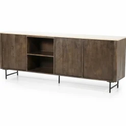 Dressoir Lio Mangohout Travertin 200x41x75cm - bruin - Loft24.nl