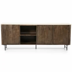 Dressoir Lio Mangohout Travertin 200x41x75cm - bruin - Loft24.nl
