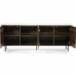 Dressoir Lio Mangohout Travertin 200x41x75cm - bruin - Loft24.nl