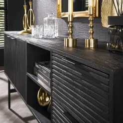 Dressoir Marina Mangohout 170cm - Zwart - Loft24.nl