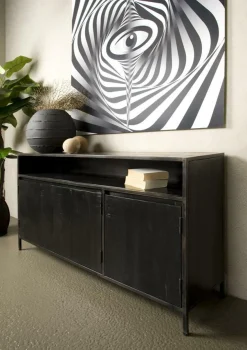 Dressoir Paterno Zwart - 155 cm - Loft24.nl