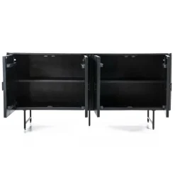 Dressoir Remi Mangohout en Metaal 170cm - Zwart - Loft24.nl