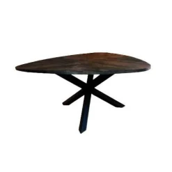 Driehoekige Eettafel Trivero Mangohout - Zwart - Loft24.nl