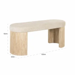 Eetkamerbank Gallice Travertin - 120cm - Loft24.nl