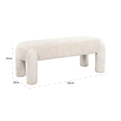 Eetkamerbank Holly Chenille - Creme - Loft24.nl