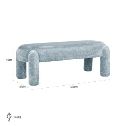 Eetkamerbank Holly Chenille - Lichtblauw - Loft24.nl