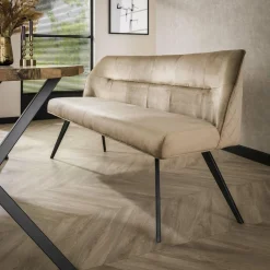 Eetkamerbank Pull Velours Champagne - 180cm - Loft24.nl