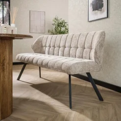 Eetkamerbank Raster Rich - Zand - 180 cm - Loft24.nl