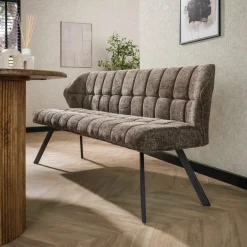 Eetkamerbank Raster Rich - Taupe - 180 cm - Loft24.nl