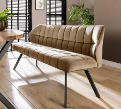 Eetkamerbank Velvet Raster Champagne - 180 cm - Loft24.nl