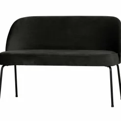 Eetkamerbank Vogue Velvet, 120cm - Zwart - Loft24.nl