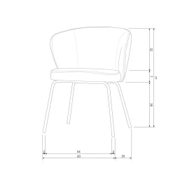 Eetkamerstoel Admit Velvet - Khaki - Loft24.nl