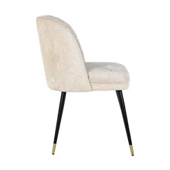Eetkamerstoel Alicia Chenille kleur Wit - Loft24.nl