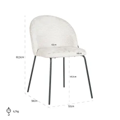 Eetkamerstoel Alyssa Chenille - Loft24.nl