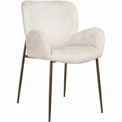 Eetkamerstoel Amber Chenille kleur Crème - Loft24.nl