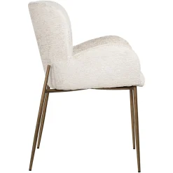 Eetkamerstoel Amber Chenille kleur Crème - Loft24.nl