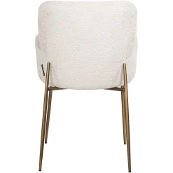 Eetkamerstoel Amber Chenille kleur Crème - Loft24.nl