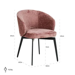 Eetkamerstoel Amphara Chenille - Loft24.nl