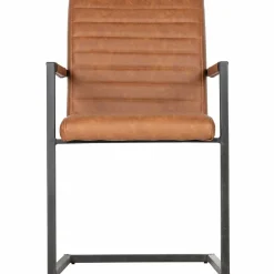 Eetkamerstoel Bas Lederlook - Cognac - Loft24.nl
