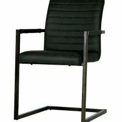 Eetkamerstoel Bas Lederlook - Antraciet - Loft24.nl