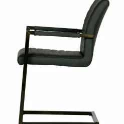 Eetkamerstoel Bas Lederlook - Antraciet - Loft24.nl