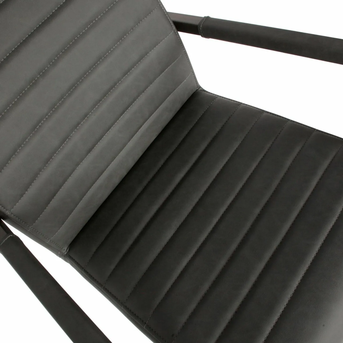 Eetkamerstoel Bas Lederlook - Antraciet - Loft24.nl