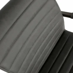 Eetkamerstoel Bas Lederlook - Antraciet - Loft24.nl