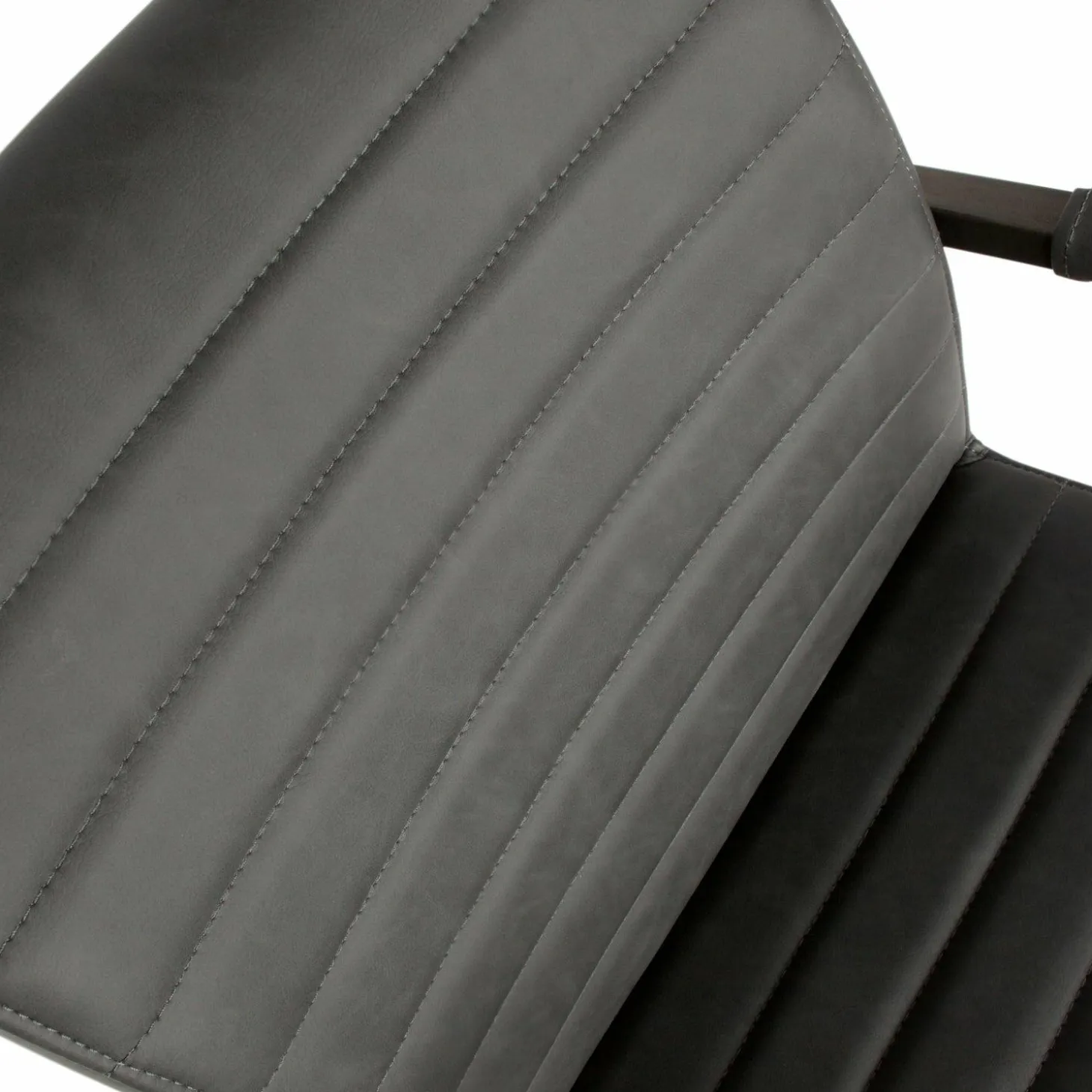 Eetkamerstoel Bas Lederlook - Antraciet - Loft24.nl