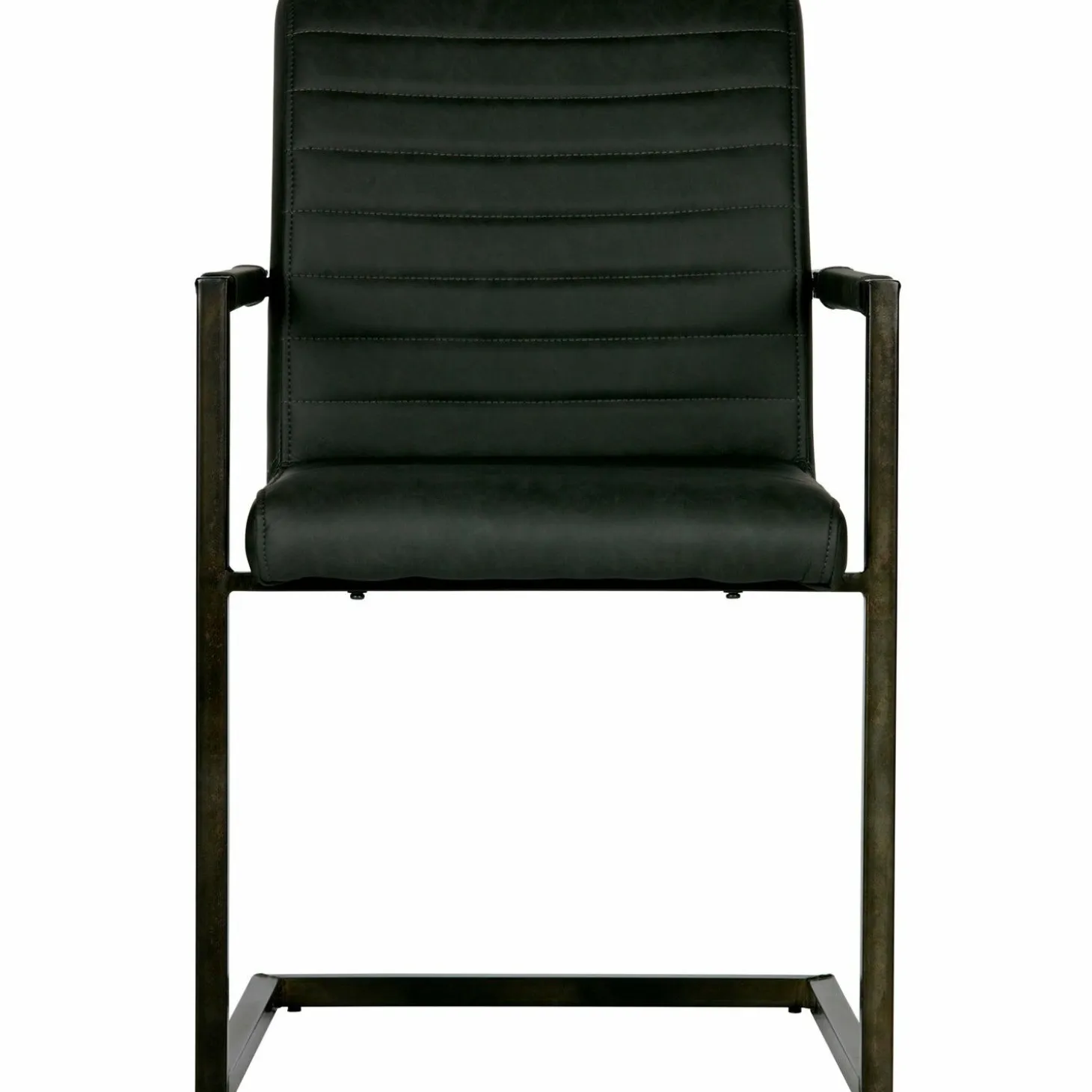 Eetkamerstoel Bas Lederlook - Antraciet - Loft24.nl