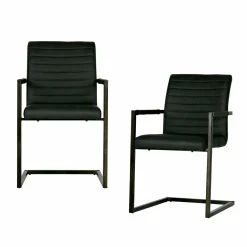 Eetkamerstoel Bas Lederlook - Antraciet - Loft24.nl