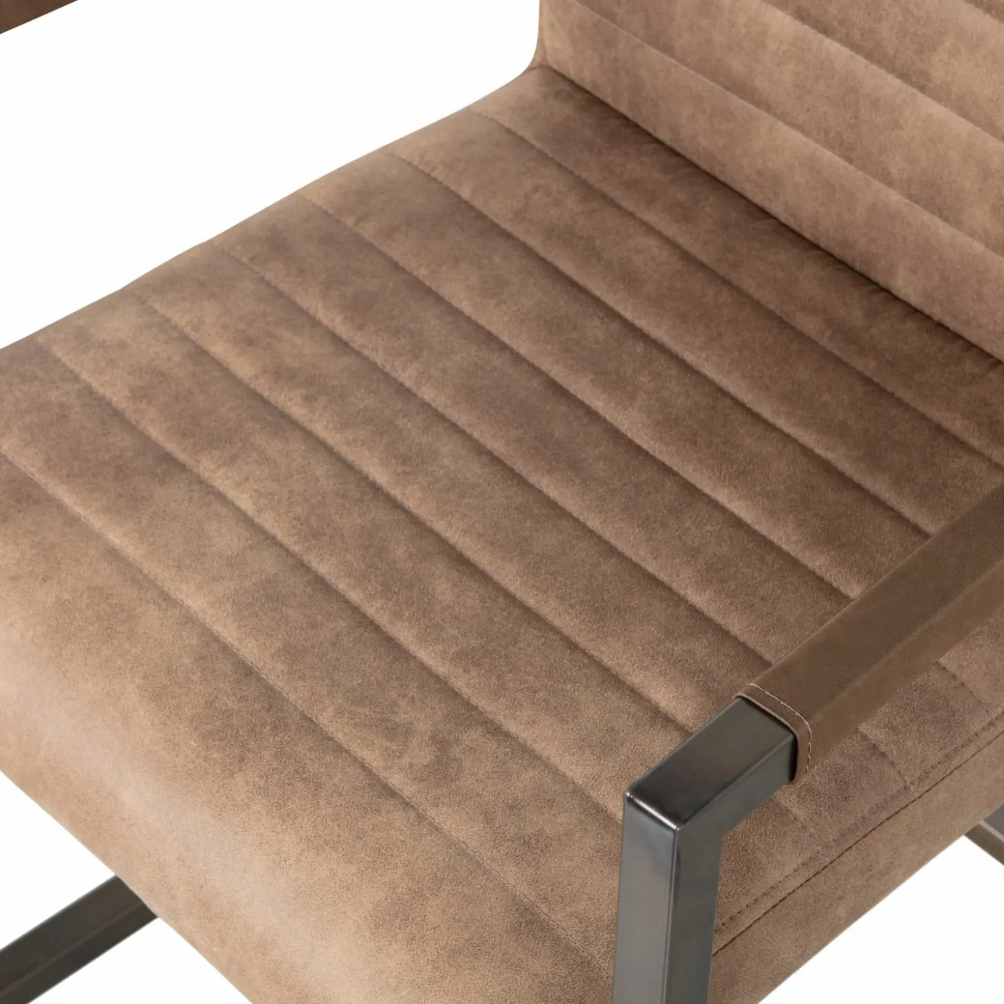 Eetkamerstoel Bas Lederlook -Taupe - Loft24.nl