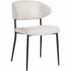 Eetkamerstoel Bea Chenille kleur Crème - Loft24.nl