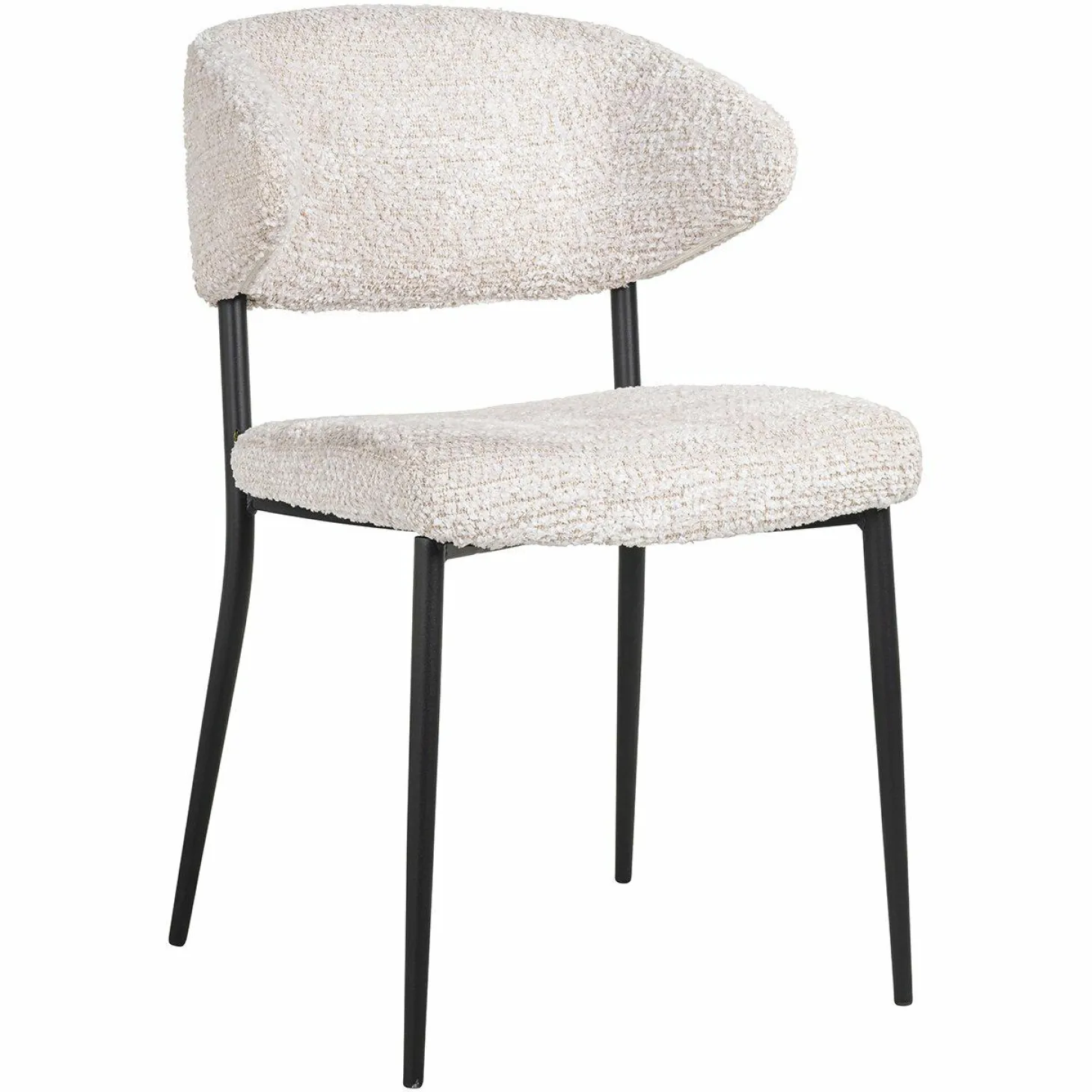 Eetkamerstoel Bea Chenille kleur Crème - Loft24.nl