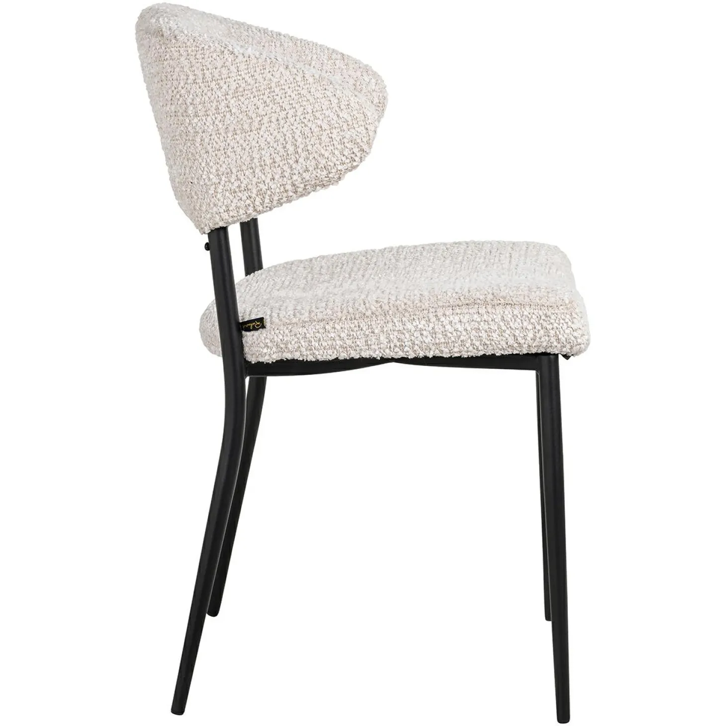 Eetkamerstoel Bea Chenille kleur Crème - Loft24.nl