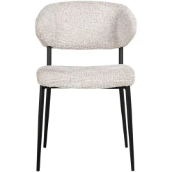 Eetkamerstoel Bea Chenille kleur Crème - Loft24.nl