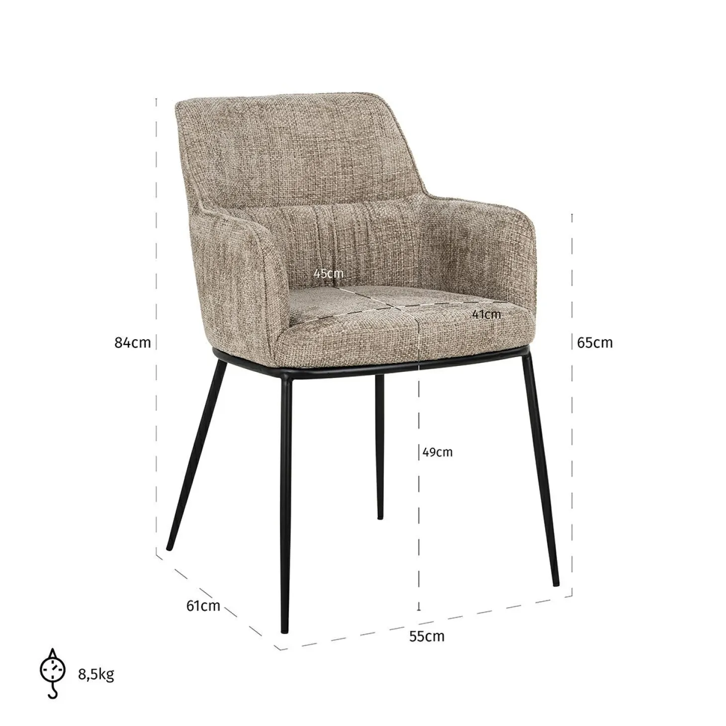 Eetkamerstoel Bella Chenille - Loft24.nl