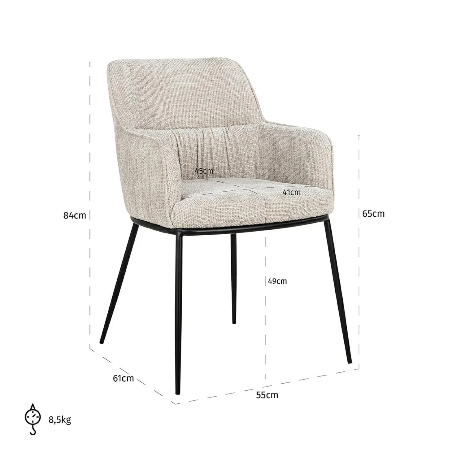 Eetkamerstoel Bella Chenille - Loft24.nl