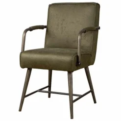 Eetkamerstoel Belmonte met armleuning - Groen - Loft24.nl
